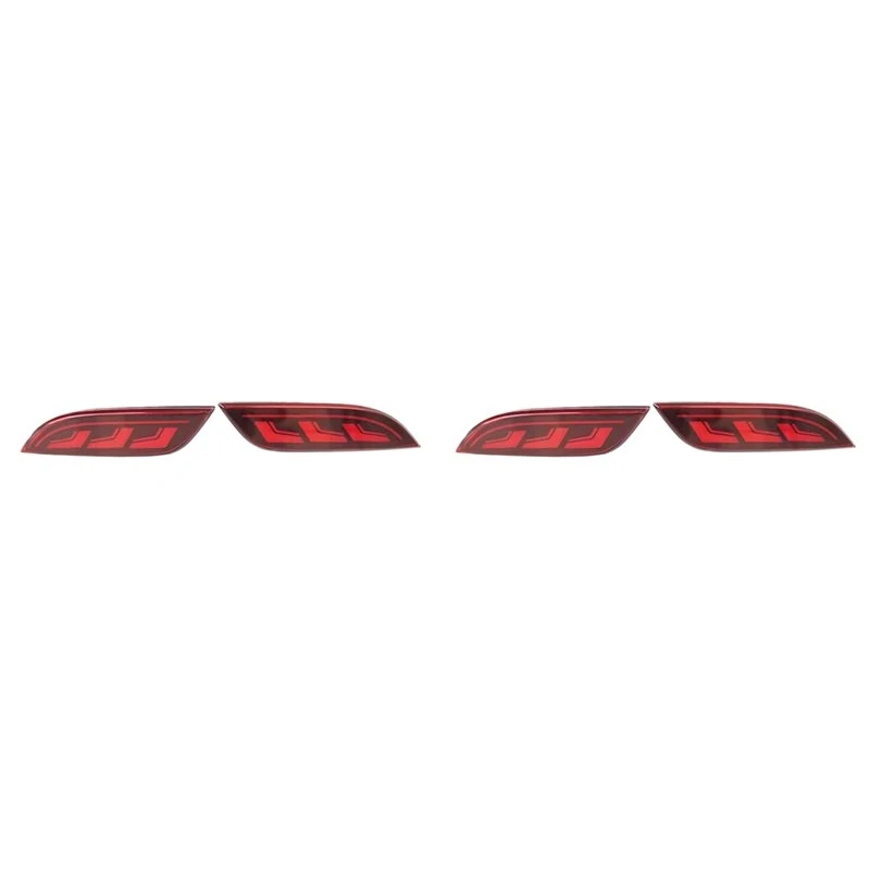 4X Car LED Rear Bumper Lights Dynamic Turn Signal Light Reflector Light Brake Light For Chevrolet Spark 2010-2015
