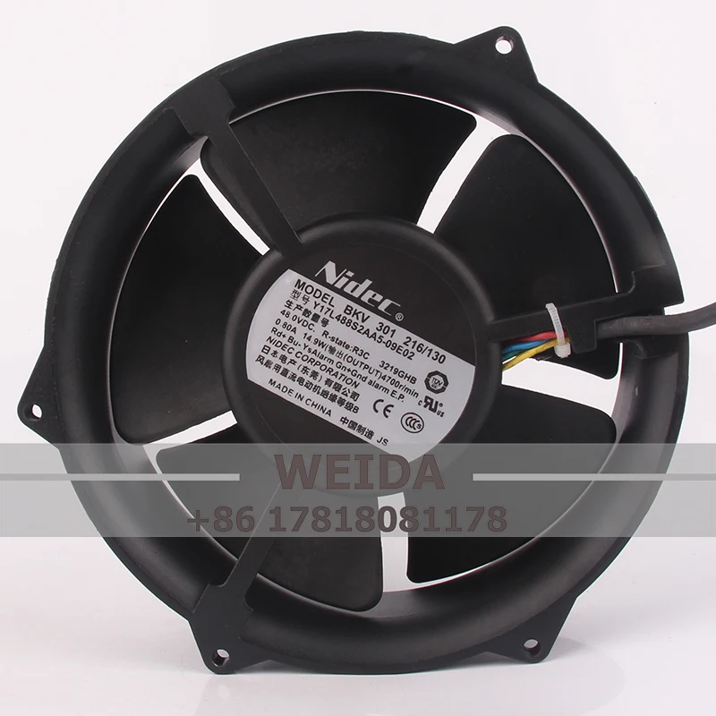 

BKV 301 216/130 Case Fan for NIDEC 12V24V DC48V 0.80A EC AC 172X172X50MM 17250 Aluminum Frame Axial Flow Centrifugal Ventilation