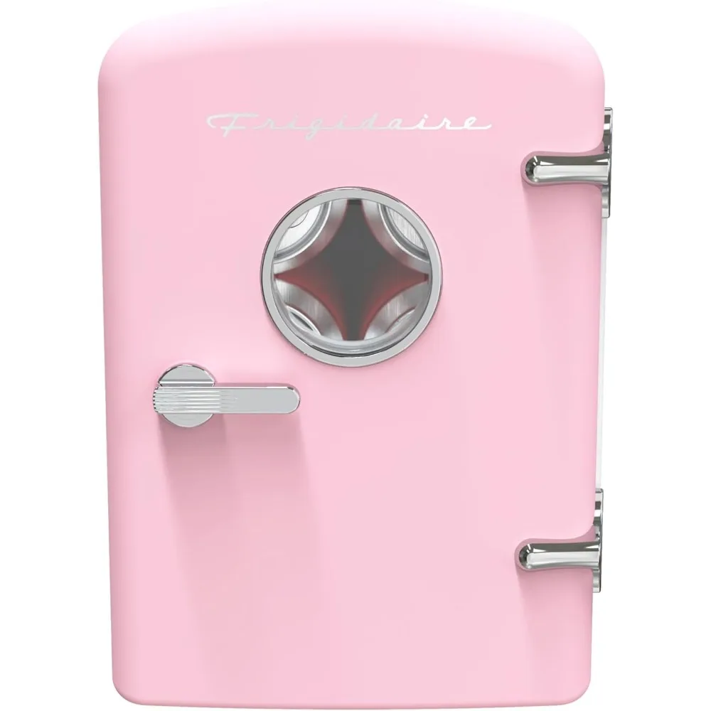 Persönlicher Retro-Mini-Kühlschrank, fasst bis zu 9 Dosen, tragbar für Auto, Büro, Schlafzimmer, Schlafsaal oder Hütte, inklusive 110 V AC