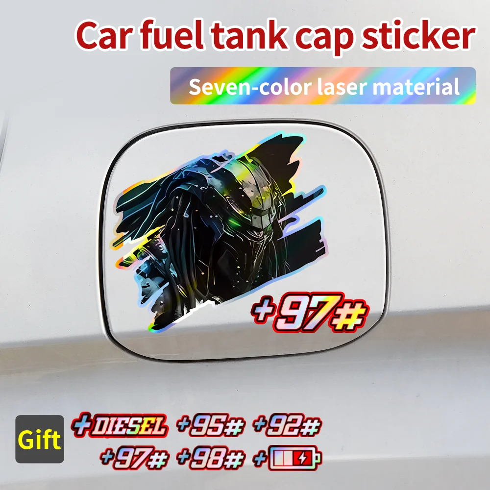 

Predator Car Laser Fuel Number Stickers Waterproof Vinyl Auto Fuel Tank Cap Stickers Diesel and Gasoline Decal Accessories