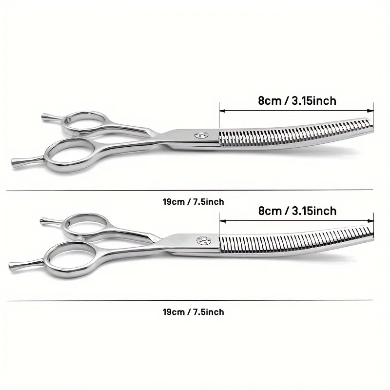 Thinning Dog Grooming Scissor,7.5Inch Curved Scissors ,Professional pet grooming Scissors Thinning Shears v-shape Scissor