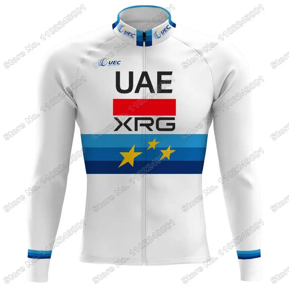 2025 فريق الإمارات العربية المتحدة بطل أوروبي لركوب الدراجات طقم جيرسي صيفي وشتوي Tadej Pogaارية ملابس ركوب الدراجات للرجال سترة دراجة الطريق مريلة الجوارب #4