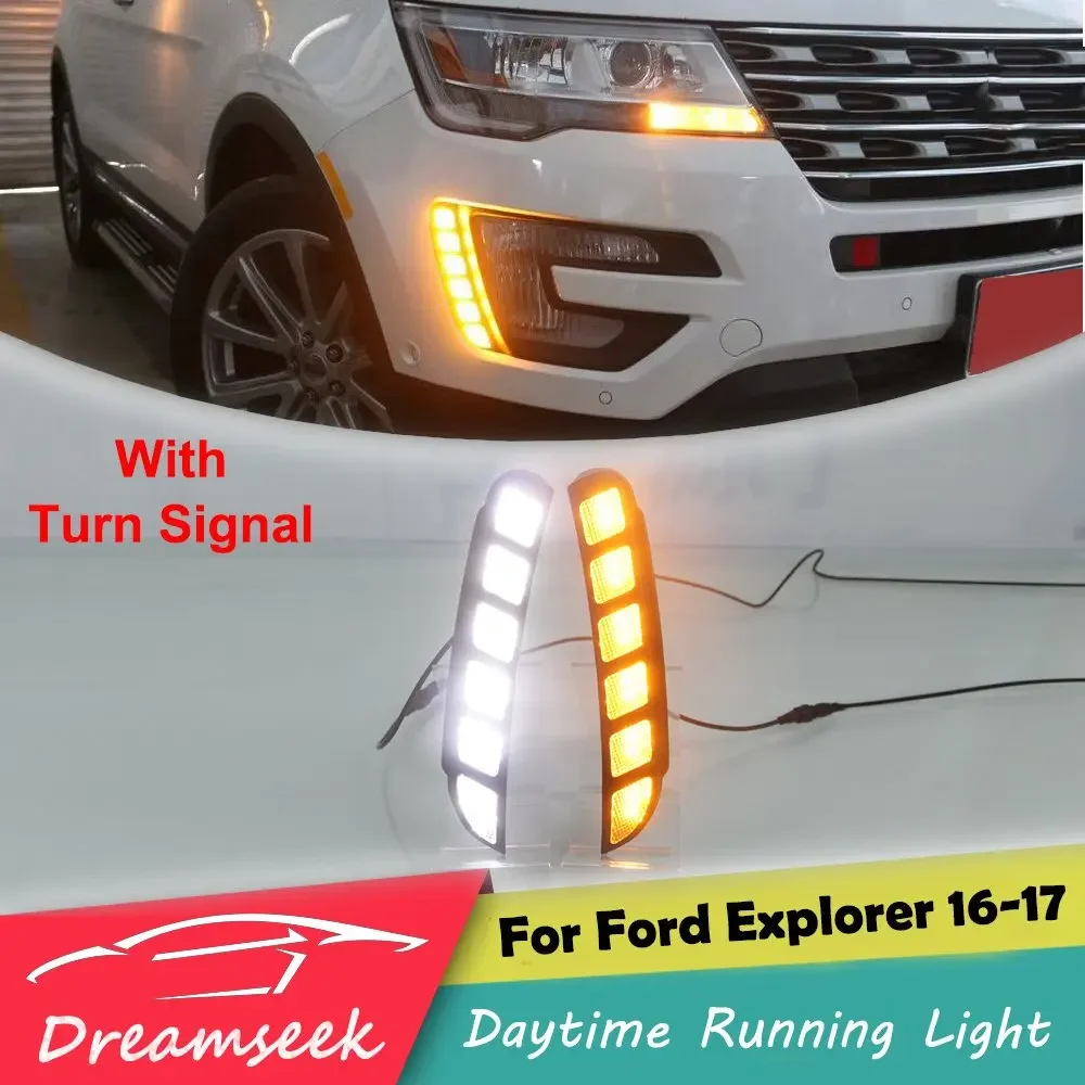 

LED DRL for Ford Explorer 2016 2017 Daytime Running Light With Turn Siganl Lamp