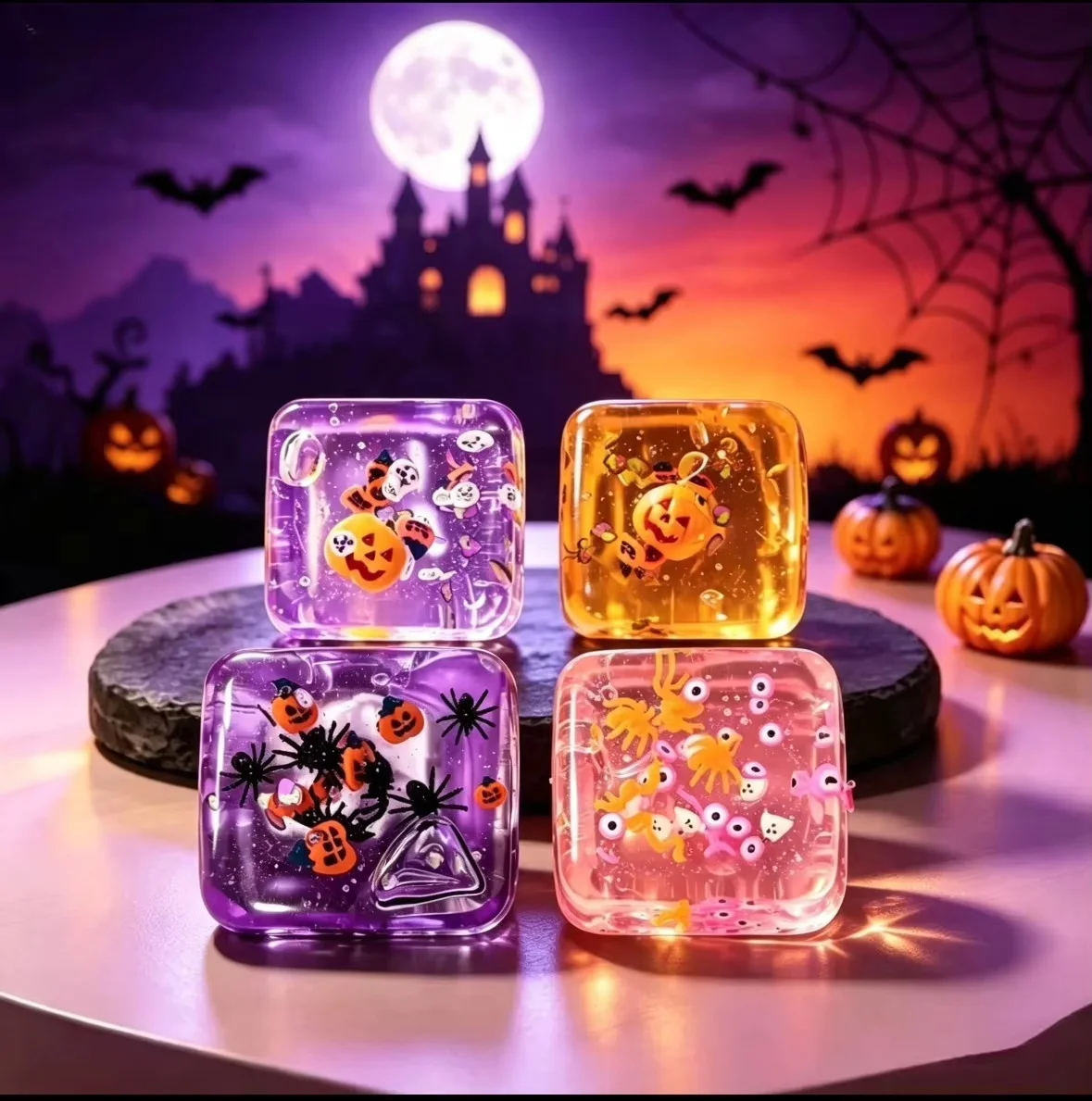 Halloween cube decompression toys, pumpkin ghost eyeball spider internals, suitable for children's party giveaways and gifts - view 2