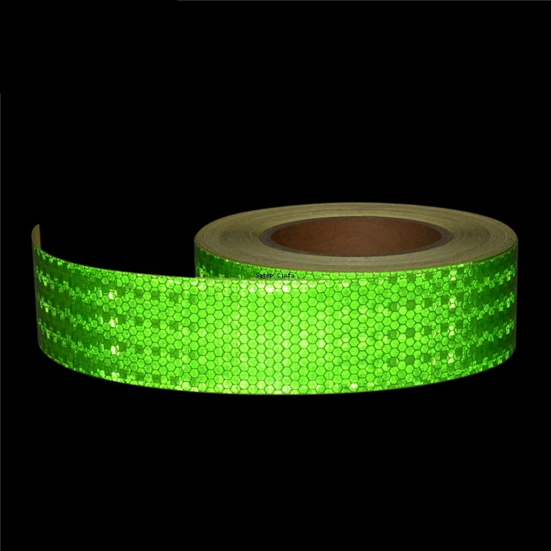 2.5cm/5cm/10cm/20cm*5M Green Reflective Safety Tapes Self-Adhesive Waterproof Reflectors Warning Stickers For Car Vehicles Truck