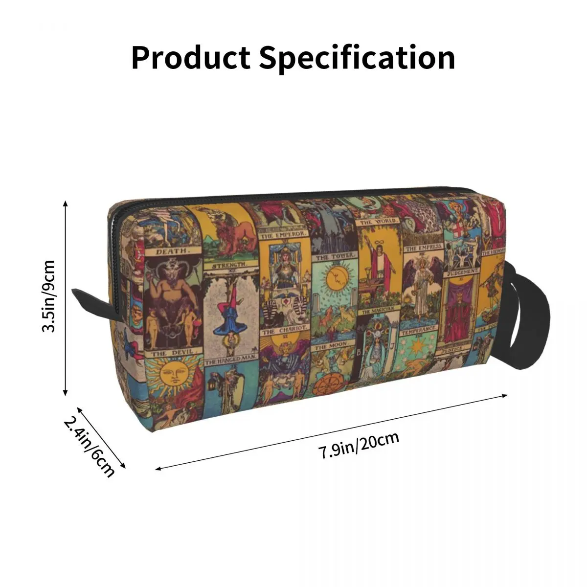 The Major Arcana Of Tarot Vintage Patchwork Makeup Bag Cosmetic Dopp Kit Toiletry Cosmetic Bag Women Beauty Travel Pencil Case