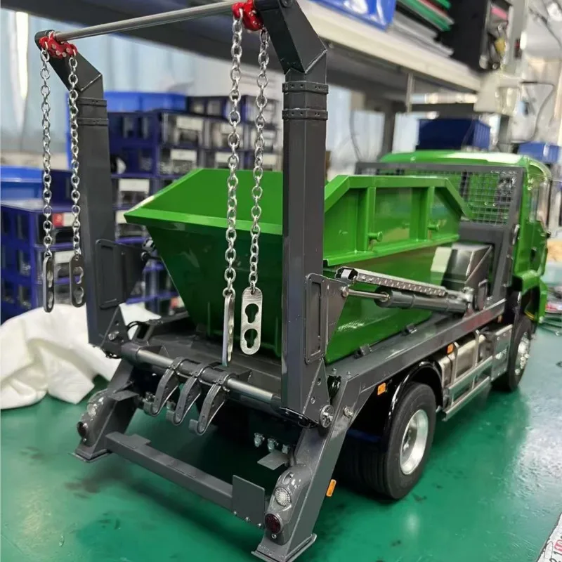 Camión LESU RC a escala 1/14, 4x4, cargador hidráulico de Metal, Radio Control, brazo oscilante, volquete, coche, modelo de vehículo, juguetes para niños