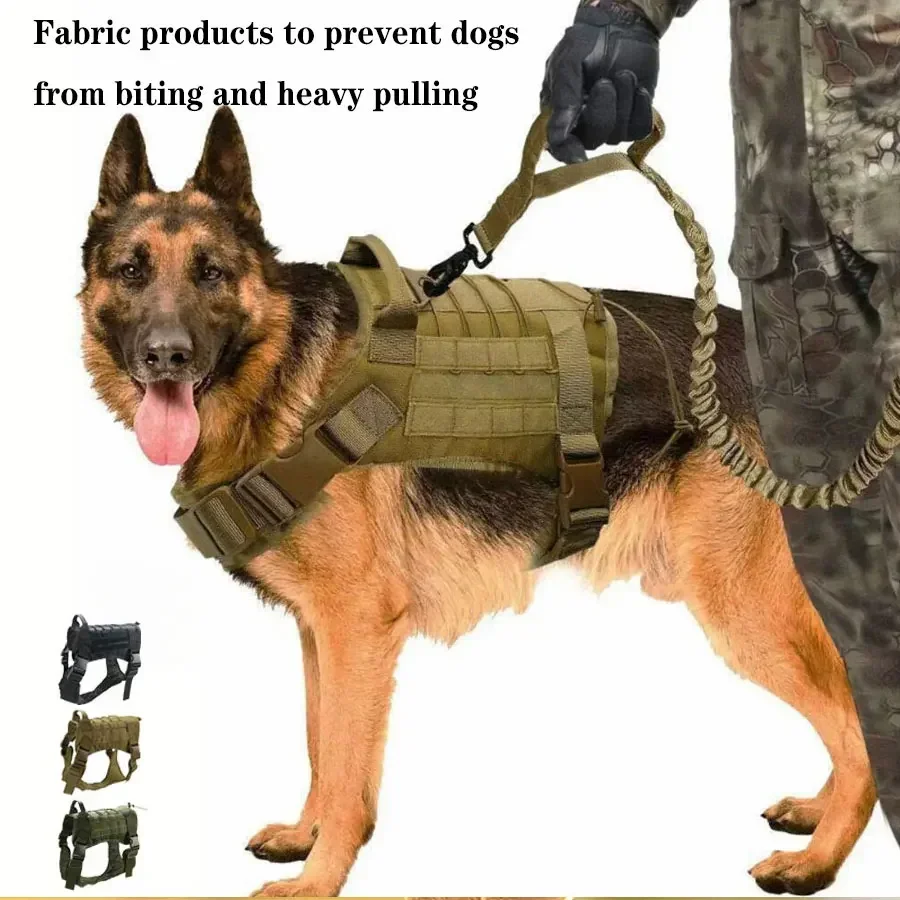 Outdoor Dog Vest Puppy Harness Tactical Training Dog Coat Medium Large Dogs Vests Chest Strap Bungee Leash Lead Training Running