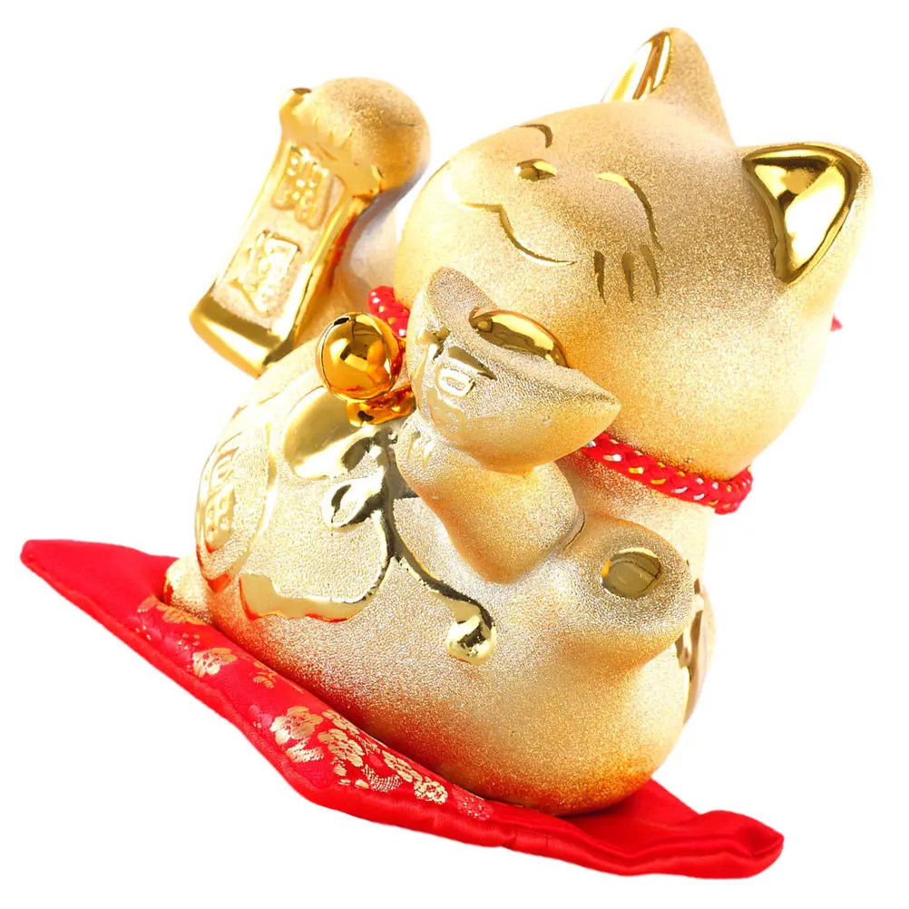 

Luck Cat Money Pot Ceramic Piggy Bank Creative Coin Holder Decorative Saving Pot Desktop Gift Luck Cat Statue Ceramic Piggy Bank