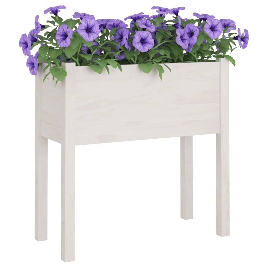 Vidaxl Tuinplanters 2 Stuks Wit 70X31X70 Cm Massief Dennenhouten Bloempotten/Plantaccessoires/Plantencontainer Accessoires