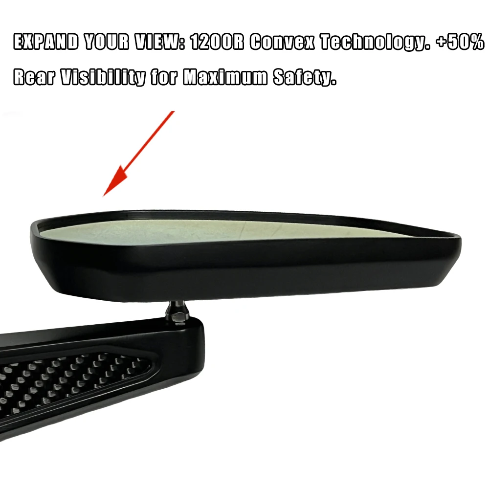 FYL MotoLab™ Carbon Fiber Aluminum Motorcycle Mirrors,Wide Angle Rearview for Honda PCX160 PCX150 PCX125,Rotatable Foldable Ant