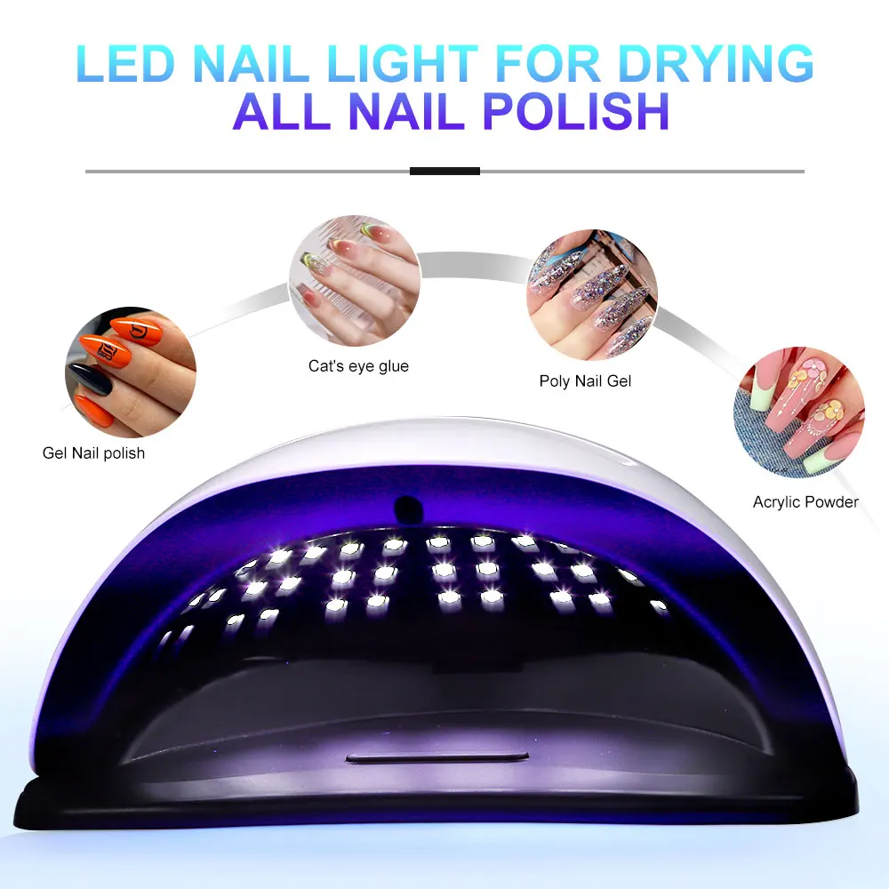 Professionelle Nagellampe, 72 LEDS, Maniküre-Licht, Nagel-Phototherapie-Lampe, geeignet für alle Nagelkleber, schnell trocknender Nageltrockner, Nagelstudio