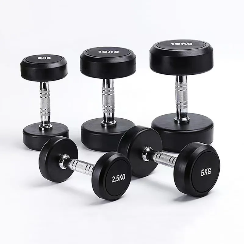 high-quality-rubber-coated-steel-core-round-head-dumbbell-for-home-commercial-gym-strength-trainingpromote-sales