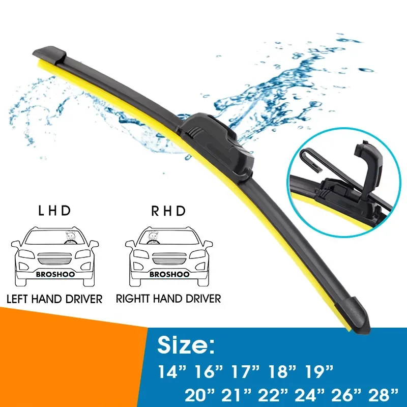 

Universal Car Wiper Blade Frameless Boneless Silica gel Silicon Windshield Windscreen Wipers 14"16"17"18"19"20"21"22"24"26"28"