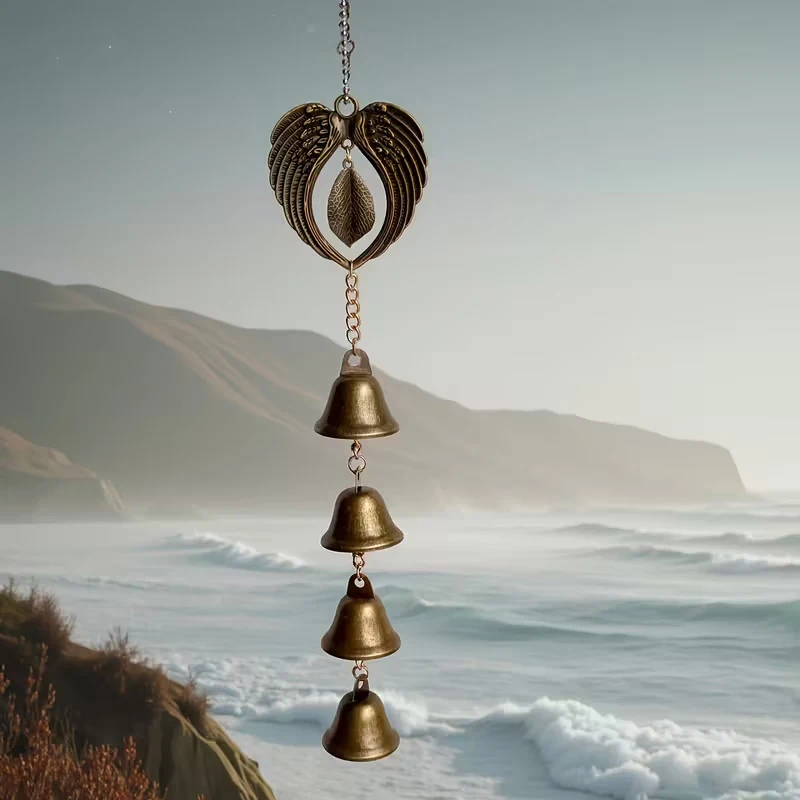 1 Piece Metal Wind Chime, Wrought Iron Hanging Ornament With Chain, Outdoor Garden Decoration, Home Decoration, Bell