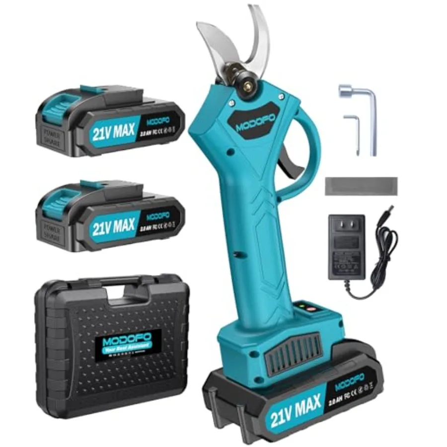 

Электрические секаторы с улучшенным дизайном, диаметр реза 1,4 дюйма, мощный бесщеточный двигатель, беспроводные секаторы с 2 перезаряжаемыми аккумуляторами