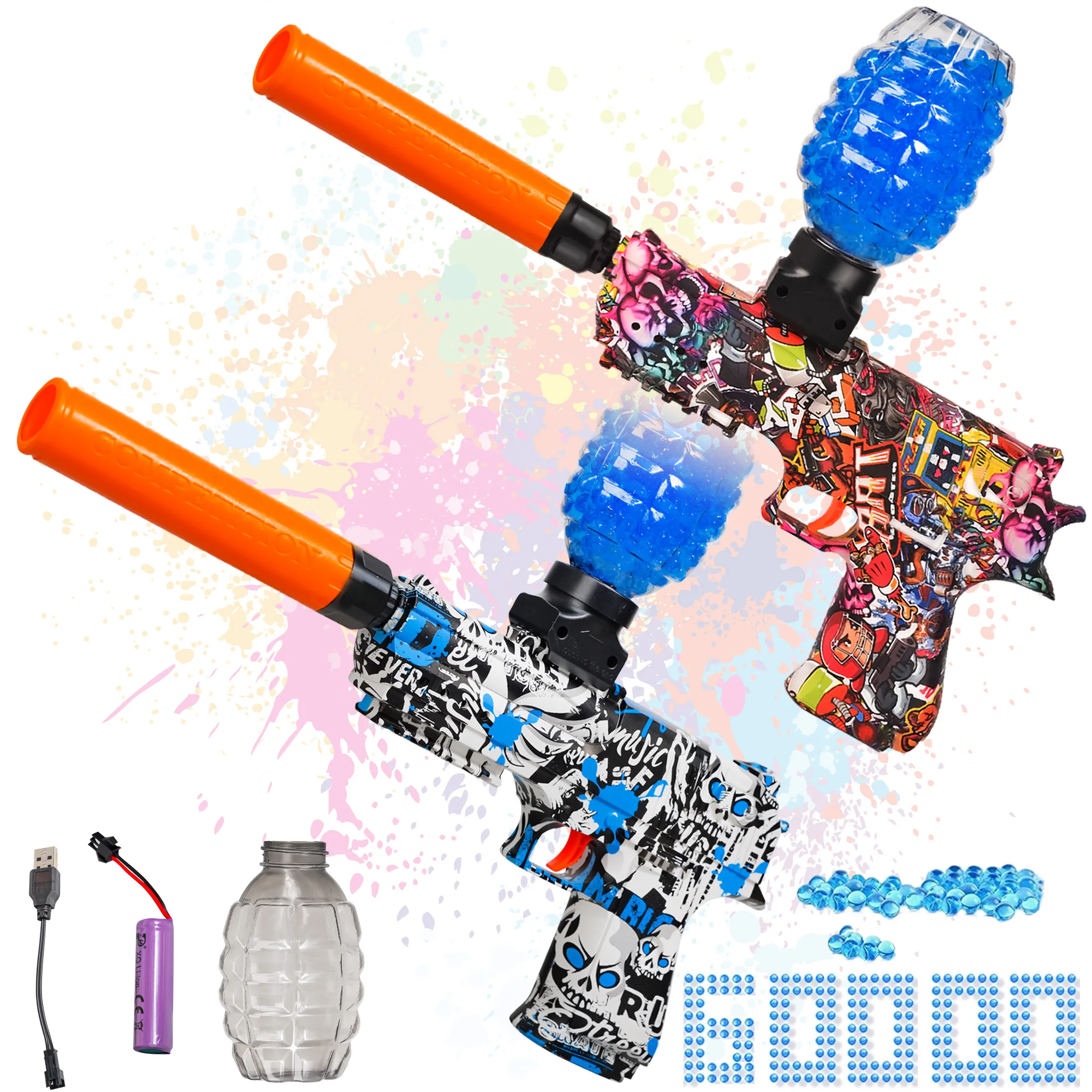 전기 권총 젤 볼 발사기, 고속 자동 스플래시 볼 발사기. 야외 활동, 사격 게임에 적합합니다.