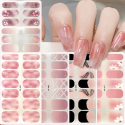 14 punte Copertura completa Strisce per unghie in gel Adesivo Strisce per smalto a lunga durata Avvolge Adesivi per nail art Cursore autoadesivo fai da te