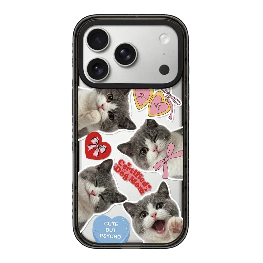Cute Heart Cat Sticker Impact Magnetic Case: Compatible with IPhone 18 17 16 15 14 13 12 Pro Max 17 Air