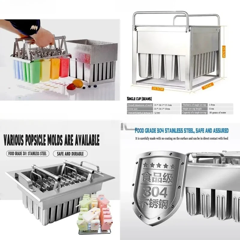 Commercial Stainless Steel Ice Cream Popsicle Mould Industrial Batch Rod Holder DIY Tool