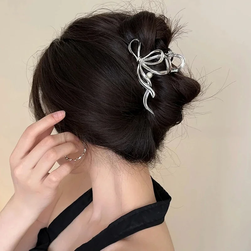 New Women Elegant Gold Silver Hollow Geometric Metal Hair Claw Vintage Hair Clip Headband Hairpin Fashion Girls Hair Accessories view 2