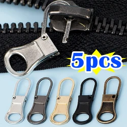 Tirador de cremallera desmontable, cerradura de tirador deslizante de cremallera de repuesto para chaqueta de plumón, vestido, bolsa de equipaje, Kit de reparación de cabezal de cremallera de Metal, 5 uds.