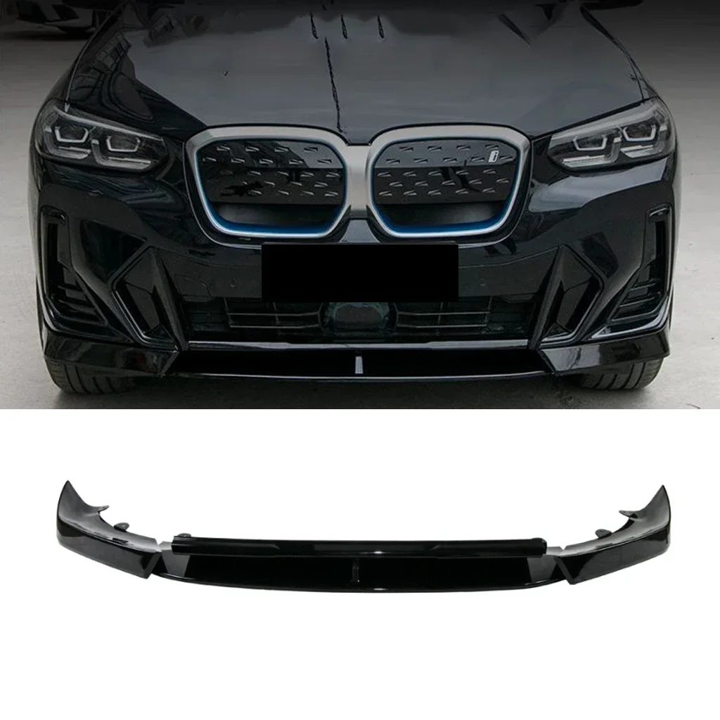 

Front Bumper Splitter Lip Spoiler Diffuser Guard Body Kit Cover For BMW X3 G01 X4 G02 ix3 G08 M Pack 2021 2022 2023 Gloss Black