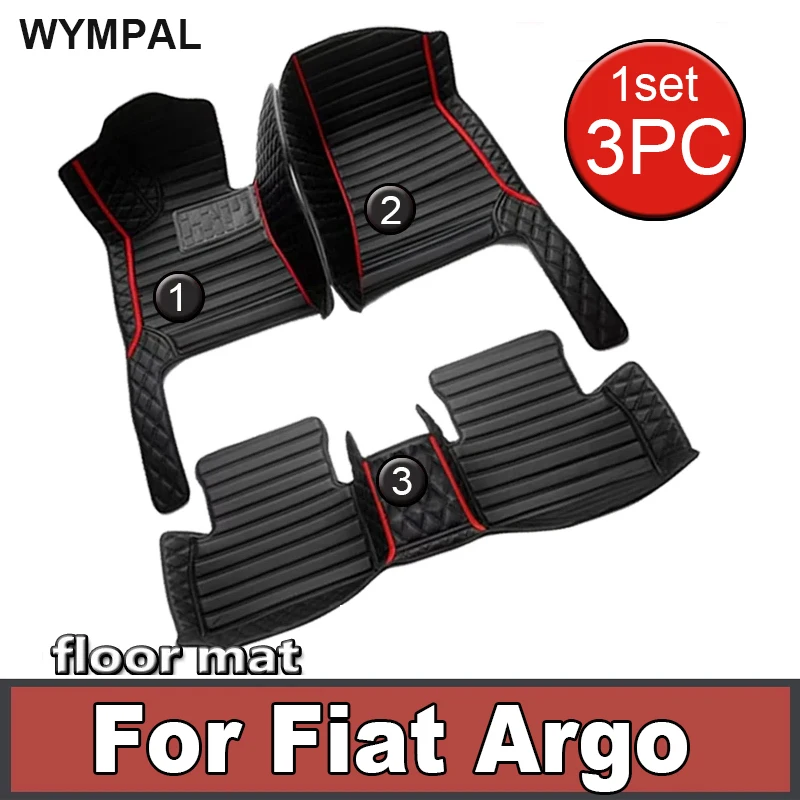 

Напольный коврик из искусственной кожи на заказ для Fiat Argo 2020 2021 2022, Защитите интерьерный аксессуар вашего автомобиля