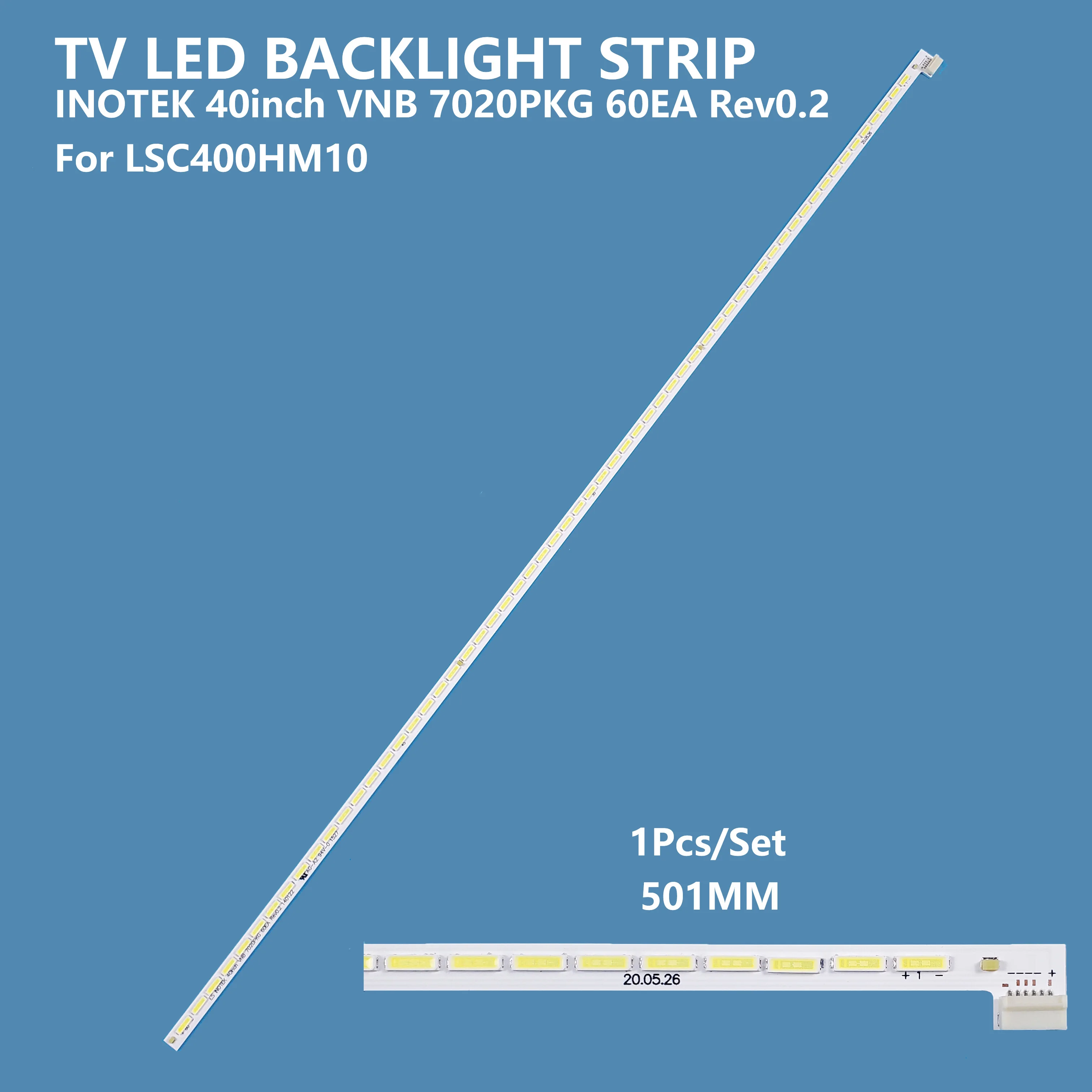 TV Backlight Strips Lights INOTEK 40inch VNB 7020PKG 60EA Rev0.2 For LSC400HM10 Led Strip TV Backlight