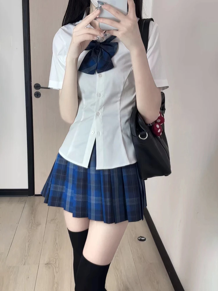 

Original Tokyo Seasonal Record JK Basic Short Sleeve White Shirt Women's Summer Uniform School Style Cool White Top