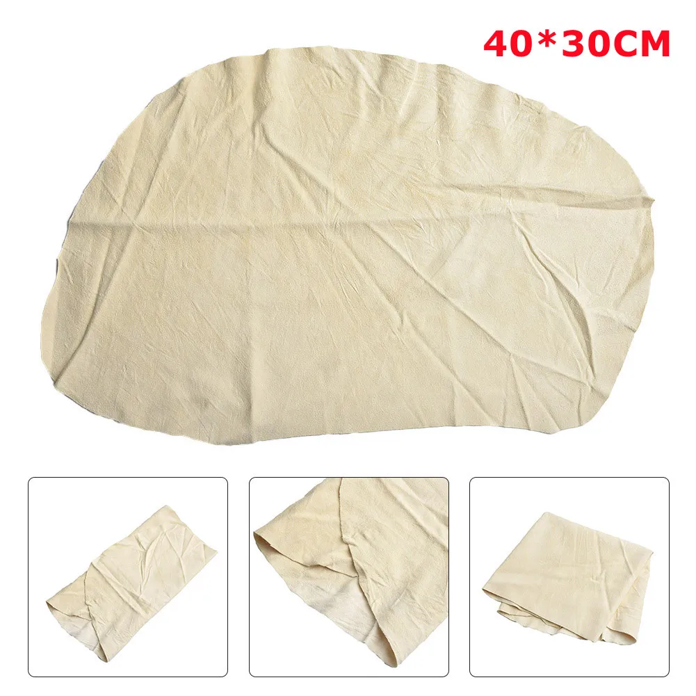 1pc Chamois Leather Cleaning Cloth Car Washing Towel Extra Soft Water Absorbent Rag Car Care Cloth 40*30cm