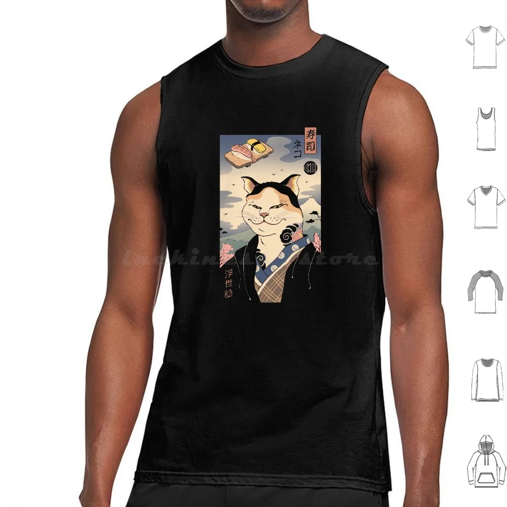 Copy Of Ukiyo-E Delivery Tank Tops Vest Sleeveless Anime Ukiyo E Woodblock Woodblock Movie Jiji Cat Fantasy Witch Cute Japan