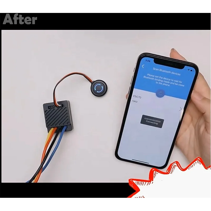 ISDT ESC70 WP 1080 70A 브러시 모터 ESC 방수 2-3S 전화 제어 RC 자동차 용 전자 속도 컨트롤러 1:10 1:8