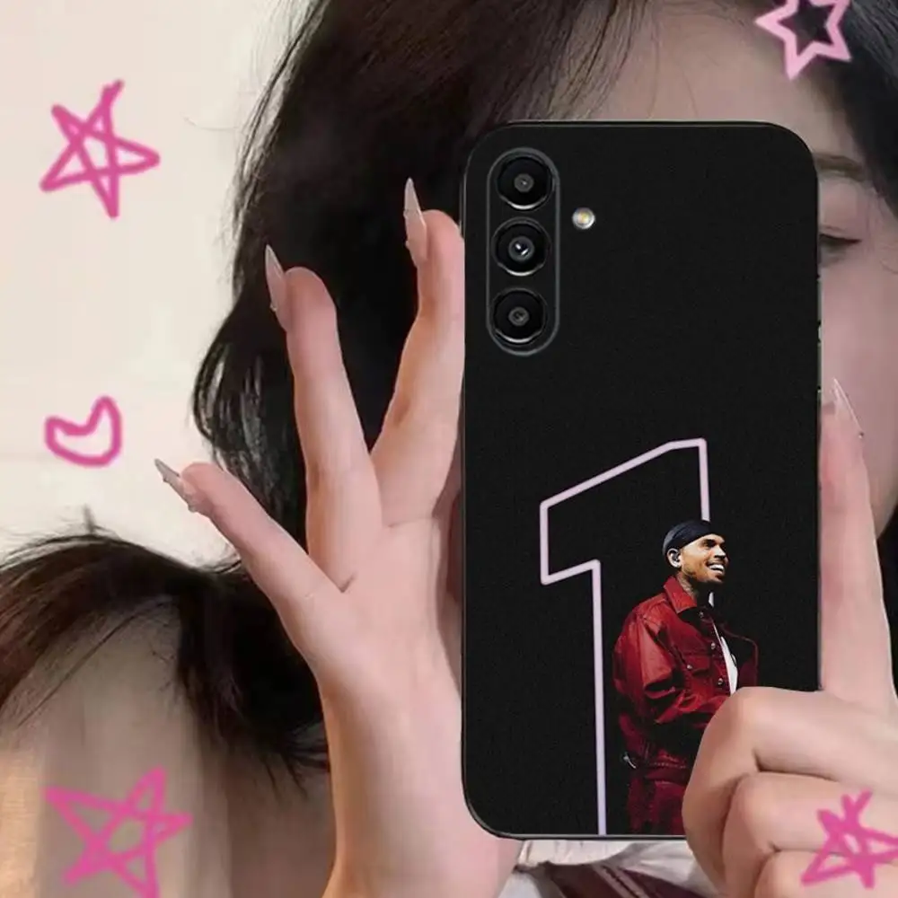 C-Chris Brown 11 funda de teléfono para Samsung S24,S21,S22,S23,S30,Ultra,S20,Plus,Fe,Lite,Note,10,9,5G funda suave negra
