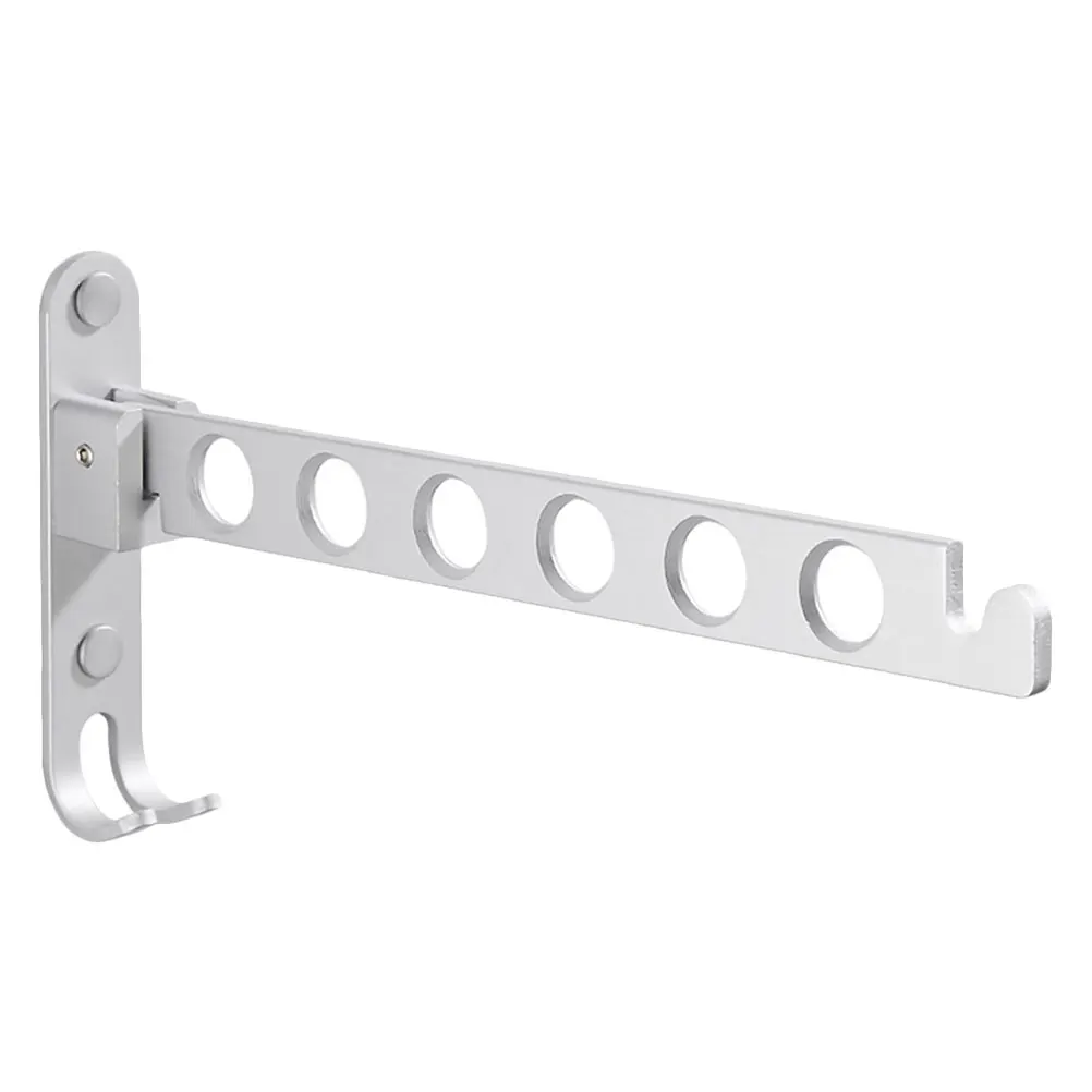 

Wall Mounted Clothes Drying Rack Silver Aluminum Alloy Strong Home Organizer Hanger Holder Laundry Saving