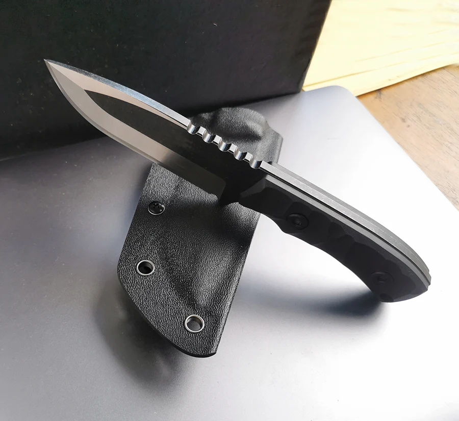 Kitchen tools Fixed blade knife  Hardness 59HRC cut the rope hook G10 Handle  Outdoor EDC tools Camping knife