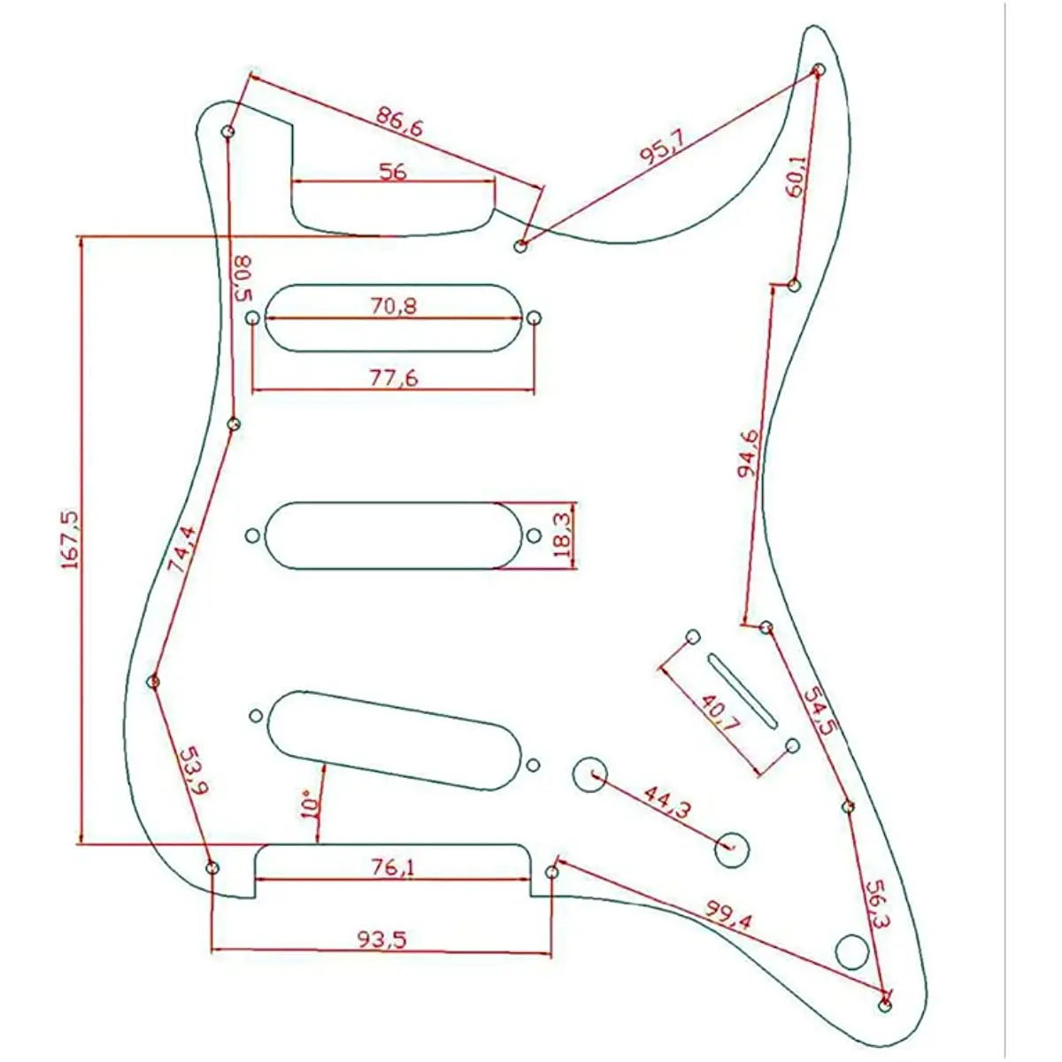 SSS prewired embellished mirro zlato kytara pickguard sada bílá pickups multifunkce spínač kytara součástky