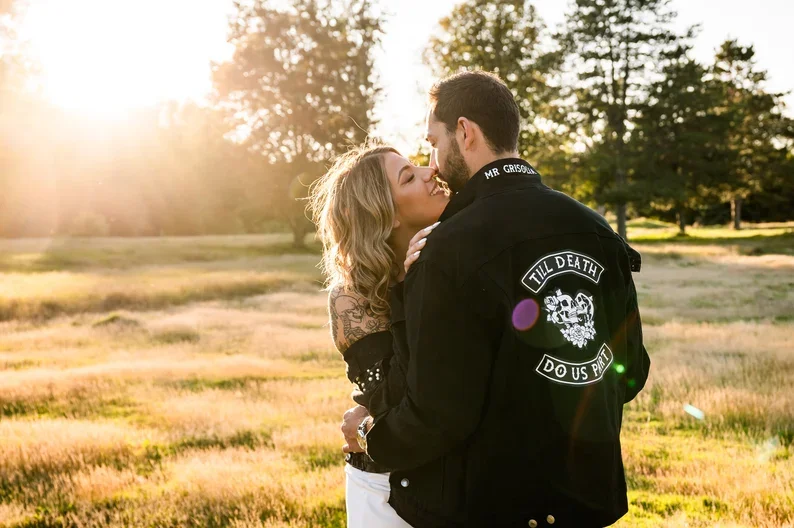 Bride and Groom Matching Wedding Jackets | Till Death Do Us Part | Groom Jacket | Bride Jacket | Wedding Day Matching Jacket