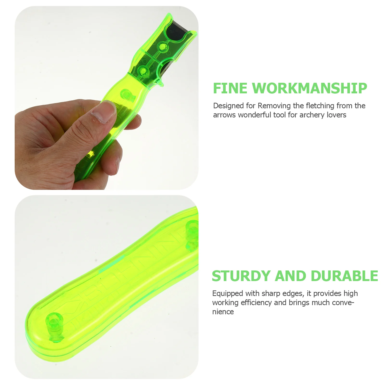 Skrobak do strzał z plastikową rączką, wydajny przyrząd do usuwania lotek, narzędzie do usuwania kleju z trzonków strzał, akcesoria łucznicze.