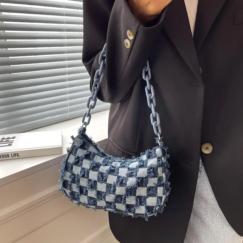 

Women Vintage Denim Shoulder Bag Clutch Bag Fashion Retro Classic Purse Large Capacity Trendy Bag for Daily Office Use Sling Bag