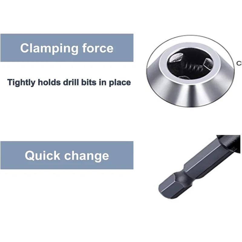 75STO-Drill Chuck Adapter-2Pcs Drill Chuck For Impact Driver,Drill Bit Adapter Keyless Chuck 1/4 Hex Shank (0.6-8Mm,0.3-3.6Mm)