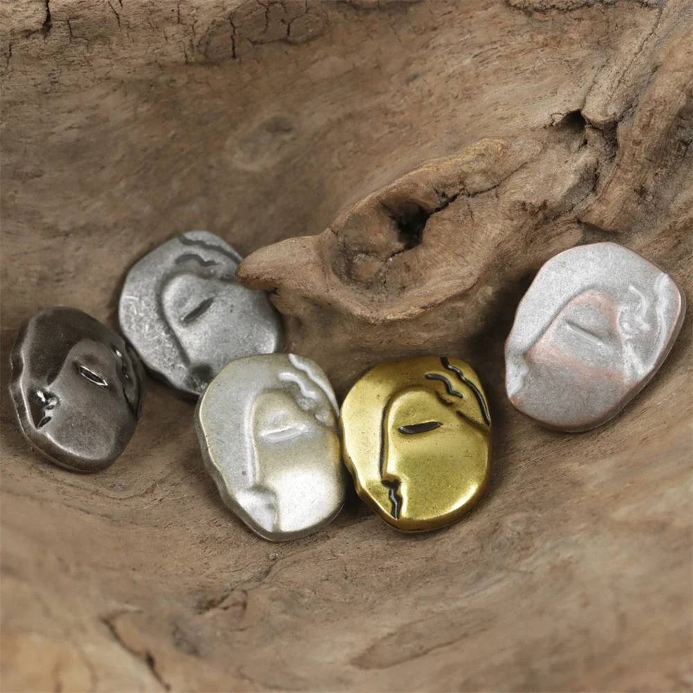 셔츠/코트/드레스, 추상 디자인, 블랙/청동/주석, 독특한 바느질 단추에 대 한 10pcs 18/25mm 예술적 초상화 금속 단추