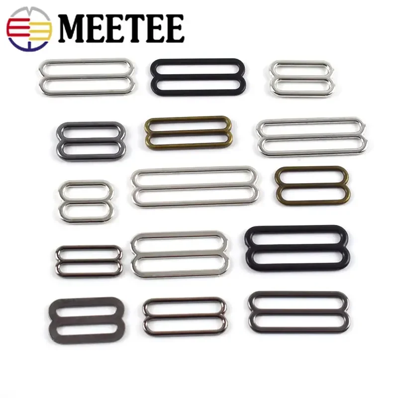 20/30Pcs Metal Tri Glide Buckle 6-50mm Adjuster Slider Bikini Clasp Bags Strap Belt Hook Garment Webbing Leather Craft Accessory