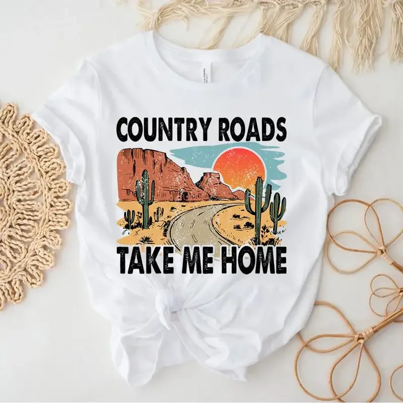 Mens Country Roads Take Me Home T Shirt Funny Nature Lovers Offroad Exploring