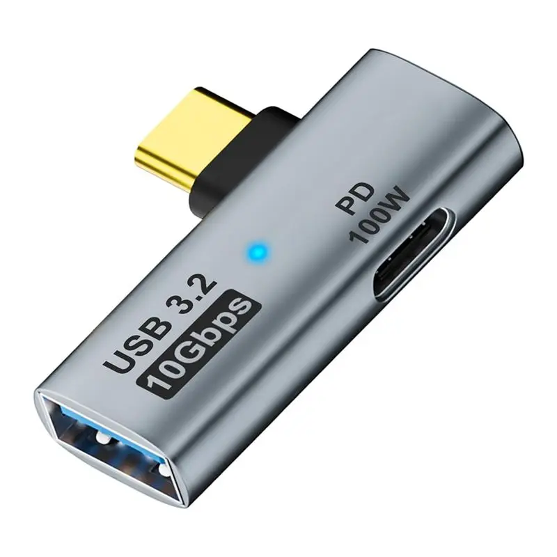 DT21 2-In-1 USB C to USB 3.2 Adapter 100W PD Charging Port for Thunderbolt 4/3 OTG for Rog Ally for Steam Deck