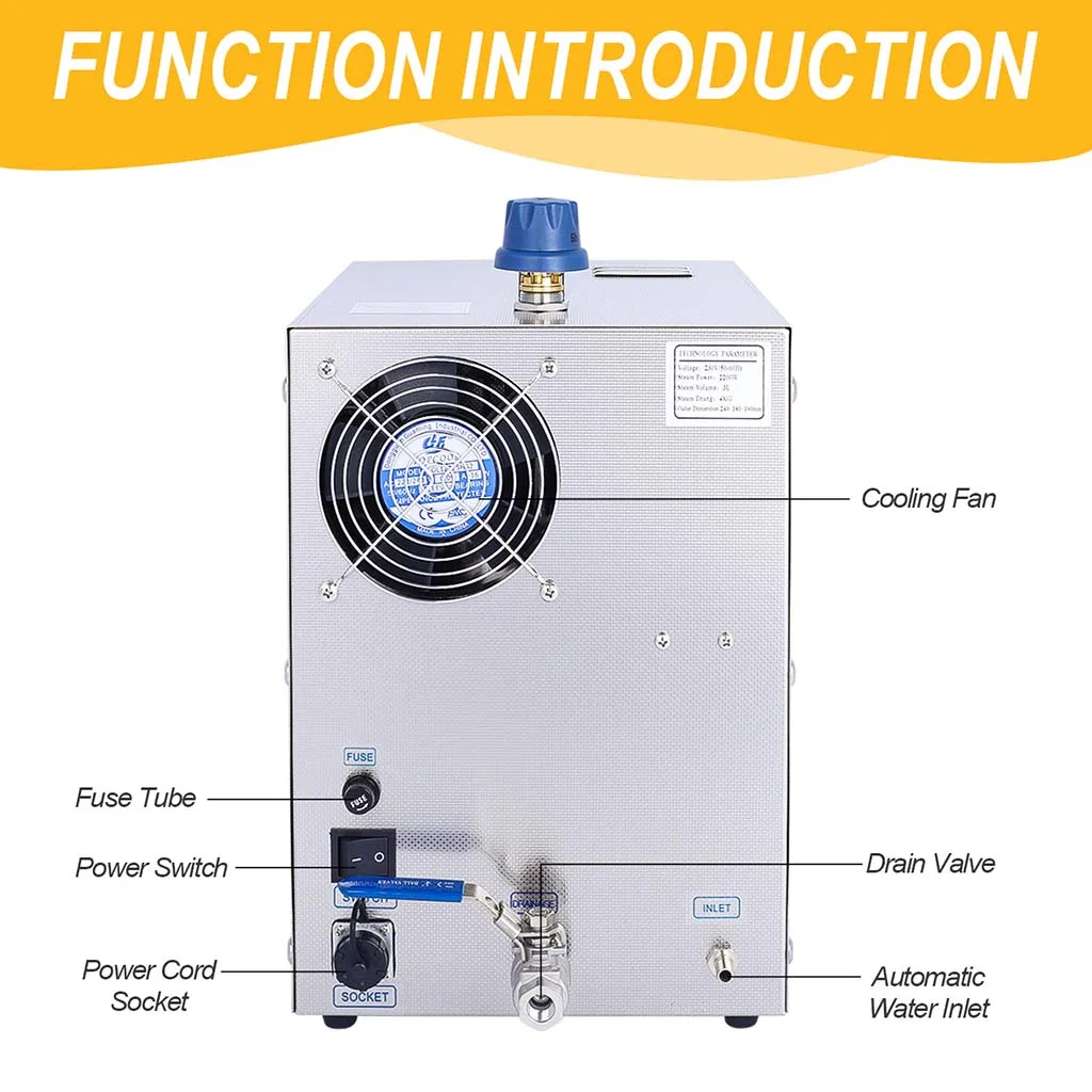 DS300-4B Jewelry Cleaning Tools 3L Handheld Steam Cleaning Machine Digital Cleaner Machine