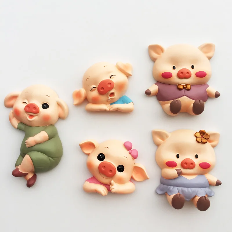 Cute Pig Fridge Magnets Whiteboard Message Board Decorative Travel Souvenir Refrigerator Sticker Home Kitchen Decor