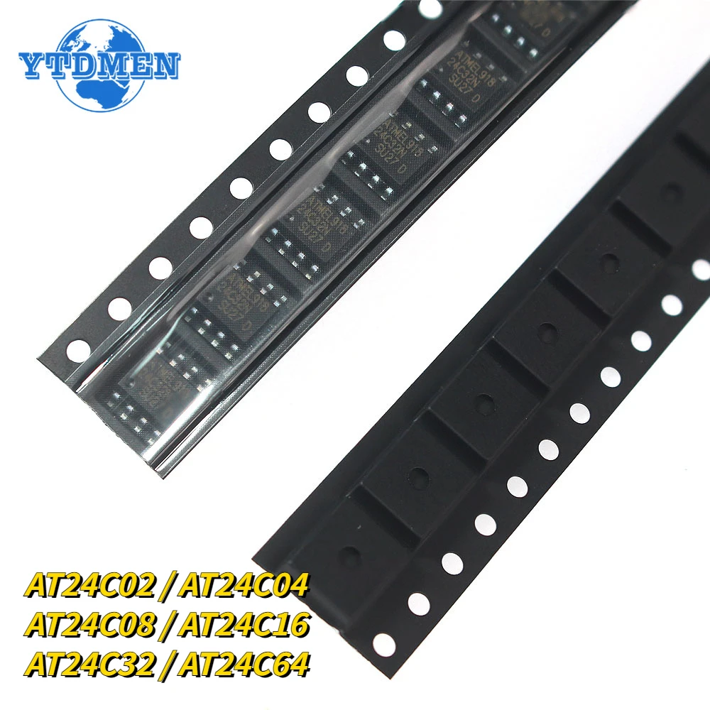 10 Stück/60 Stück Integrierter Schaltkreis-Speicher-IC AT24C02 AT24C04 AT24C08 AT24C16 AT24C32 AT24C64 SOP-8 Elektronisches Kit