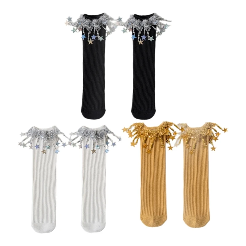 

Гольфы для девочек, носки до середины икры, чулки принцессы для девочек-студентов, От 3 до 12 лет, модные длинные носки, чулки