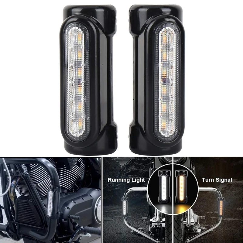

Мотоциклетные дорожные фонари, светодиодные белые янтарные DRL, указатели поворота, переключаемый дальний фонарь для Harley Touring Road King